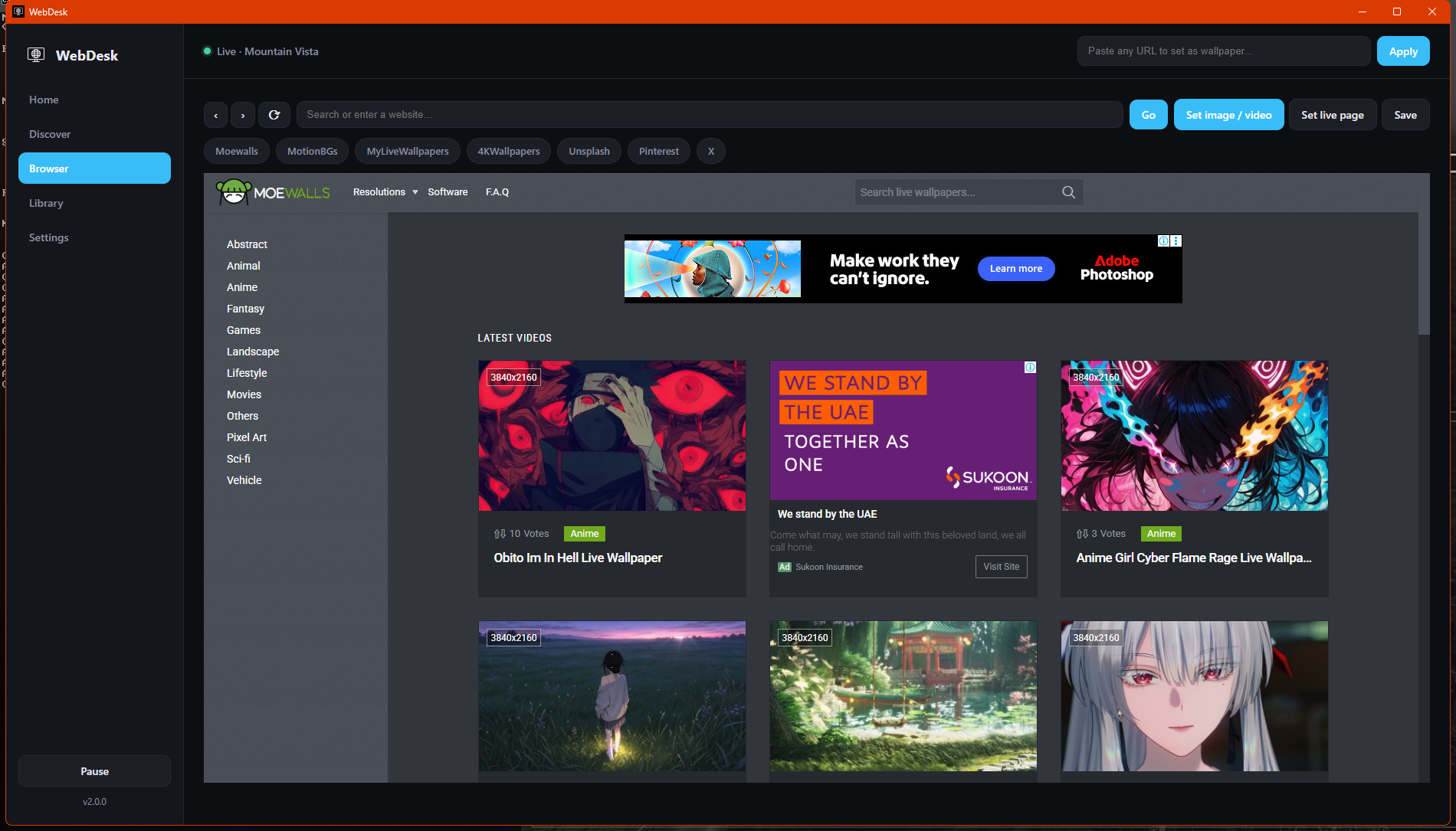 Browse the web. Click. It's your wallpaper.